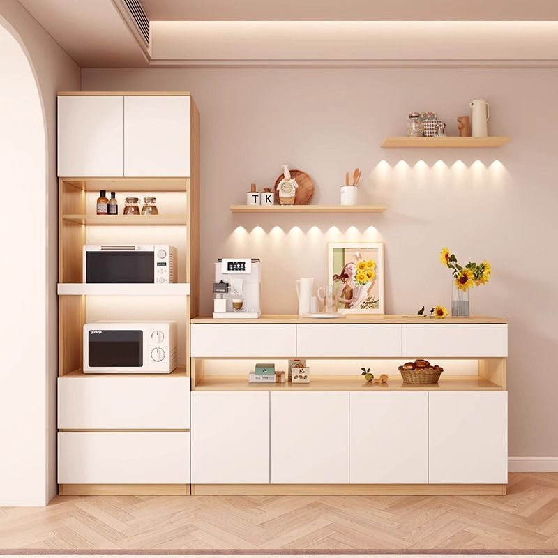 Cream-style shoe cabinet for home entryway, integrated against the wall, minimalist partition cabinet for living room storage, custom solid wood.