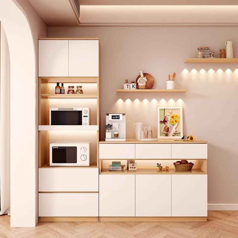 Cream-style shoe cabinet for home entryway, integrated against the wall, minimalist partition cabinet for living room storage, custom solid wood.